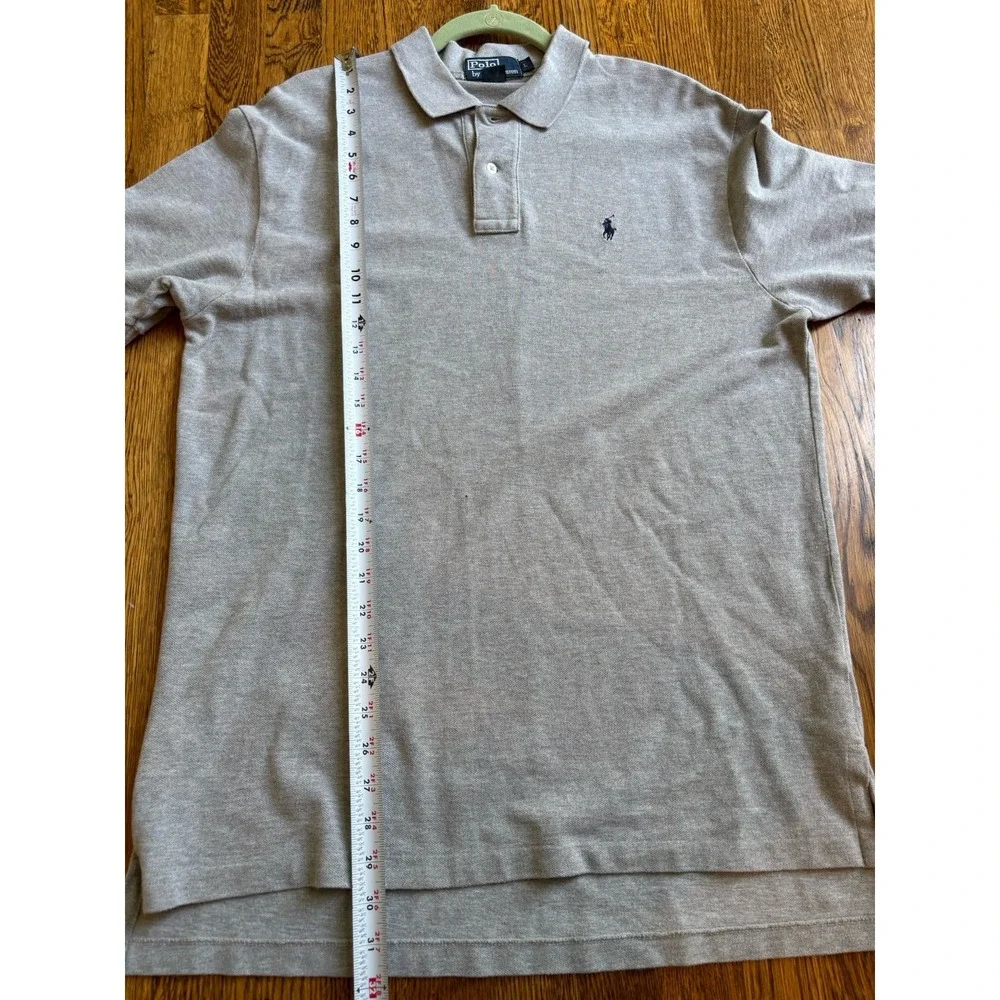 Polo Ralph Lauren Gray Short Sleeve Polo‎ Logo Large 100% Cotton